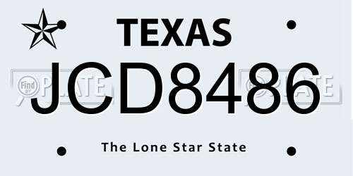 JCD8486 Texas License Plate