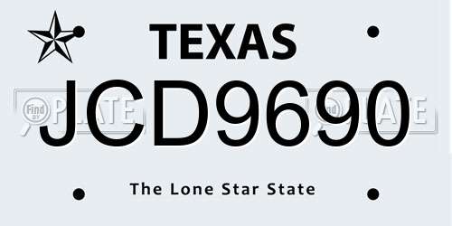 JCD9690 Texas License Plate