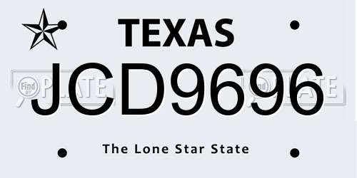 JCD9696 Texas License Plate