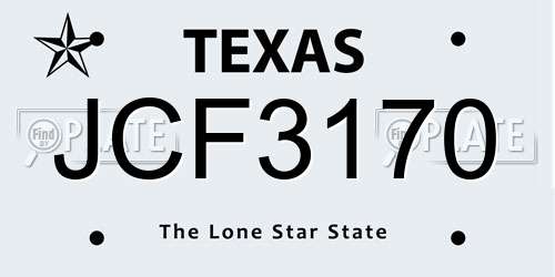 JCF3170 Texas License Plate