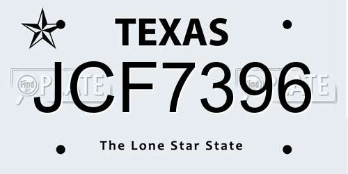 JCF7396 Texas License Plate