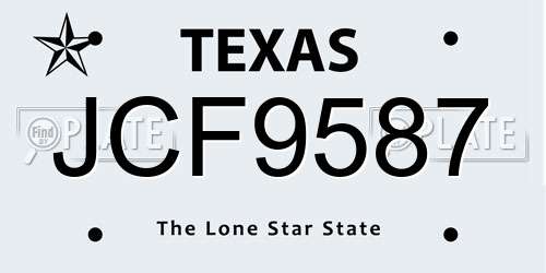 JCF9587 Texas License Plate