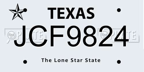 JCF9824 Texas License Plate