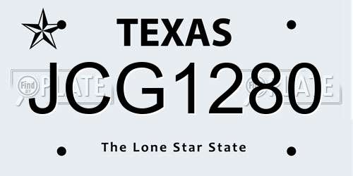 JCG1280 Texas License Plate