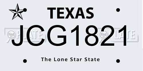 JCG1821 Texas License Plate
