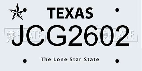 JCG2602 Texas License Plate
