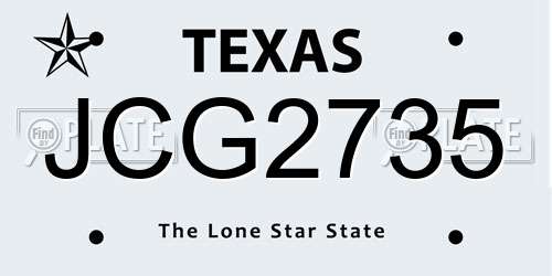 JCG2735 Texas License Plate