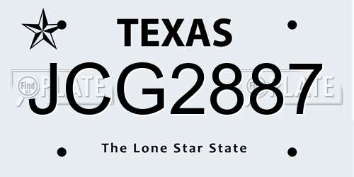 JCG2887 Texas License Plate
