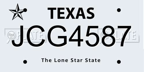 JCG4587 Texas License Plate