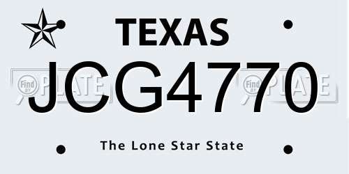 JCG4770 Texas License Plate