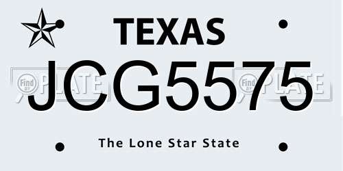JCG5575 Texas License Plate