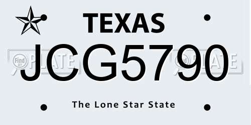 JCG5790 Texas License Plate