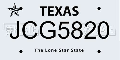 JCG5820 Texas License Plate