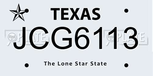 JCG6113 Texas License Plate