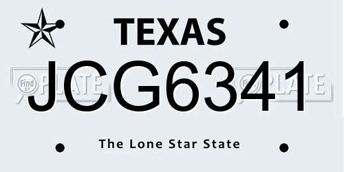 JCG6341 Texas License Plate