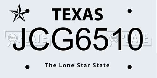 JCG6510 Texas License Plate