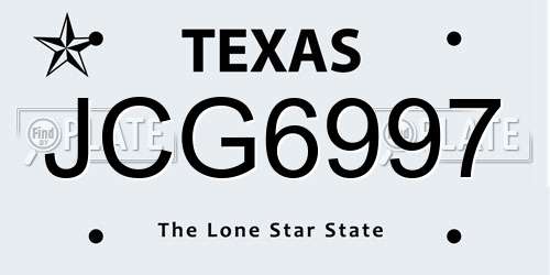 JCG6997 Texas License Plate