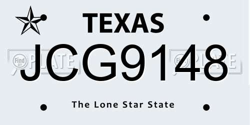 JCG9148 Texas License Plate