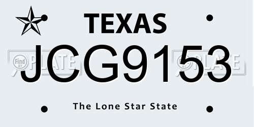 JCG9153 Texas License Plate