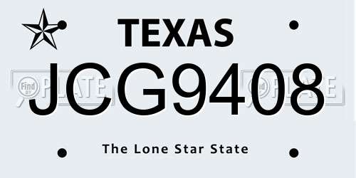 JCG9408 Texas License Plate