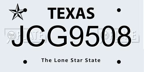 JCG9508 Texas License Plate