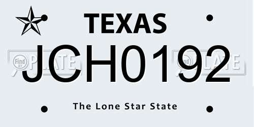 JCH0192 Texas License Plate