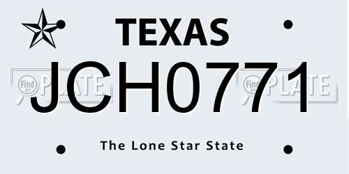 JCH0771 Texas License Plate