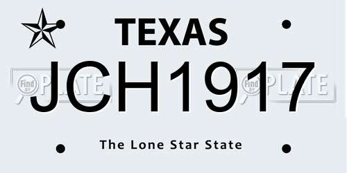 JCH1917 Texas License Plate