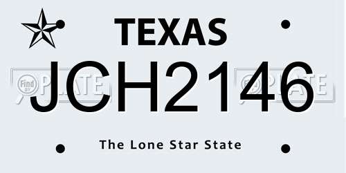JCH2146 Texas License Plate