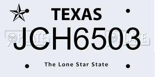 JCH6503 Texas License Plate