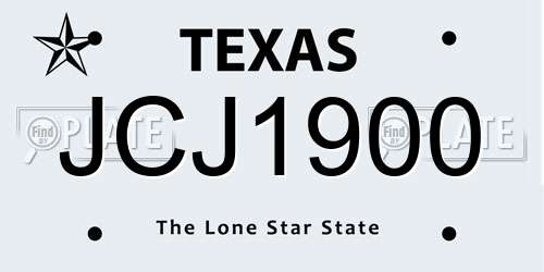 JCJ1900 Texas License Plate