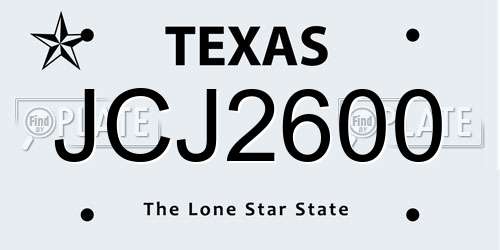 JCJ2600 Texas License Plate