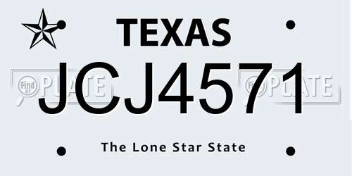 JCJ4571 Texas License Plate