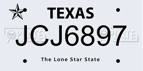 JCJ6897 Texas License Plate