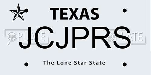JCJPRS Texas License Plate