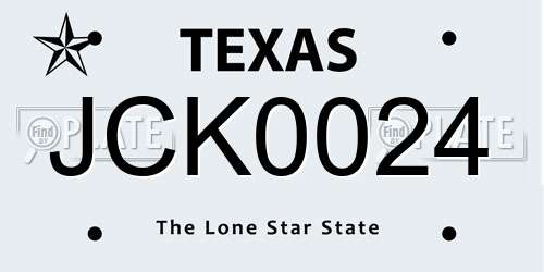 JCK0024 Texas License Plate