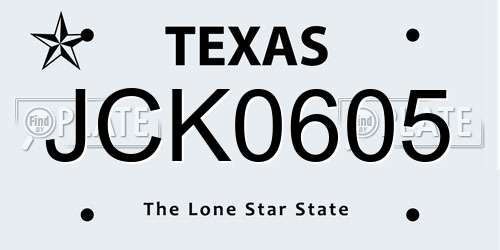JCK0605 Texas License Plate