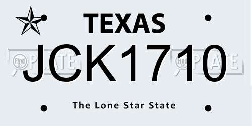 JCK1710 Texas License Plate