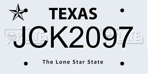 JCK2097 Texas License Plate