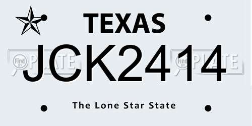 JCK2414 Texas License Plate