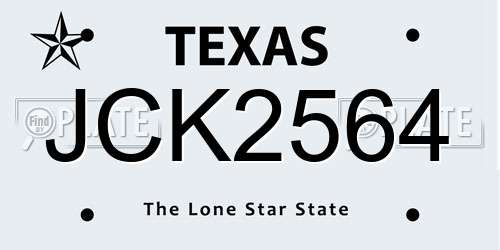 JCK2564 Texas License Plate