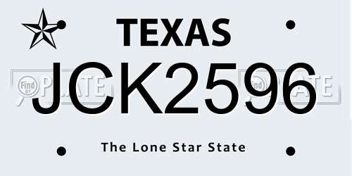 JCK2596 Texas License Plate