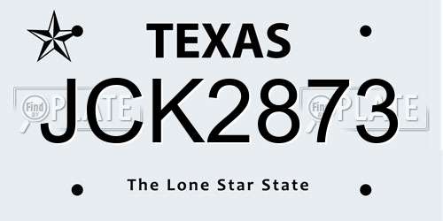 JCK2873 Texas License Plate