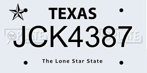 JCK4387 Texas License Plate