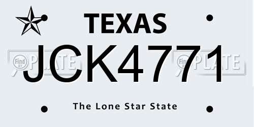 JCK4771 Texas License Plate