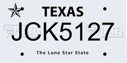 JCK5127 Texas License Plate