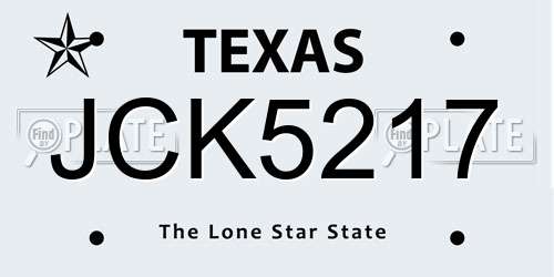 JCK5217 Texas License Plate