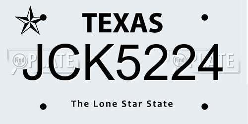 JCK5224 Texas License Plate