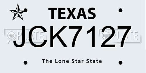 JCK7127 Texas License Plate