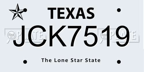 JCK7519 Texas License Plate